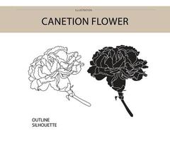 canetion blomma silhuett vektor