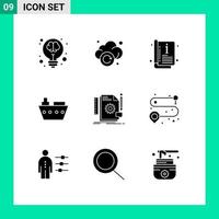 9 kreativ ikoner modern tecken och symboler av kreativ hav teknologi marin mall redigerbar vektor design element