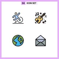 4 kreative Symbole moderne Zeichen und Symbole der Geschäftserdflucht Musik weltweit editierbare Vektordesign-Elemente vektor