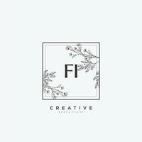 Fi Beauty Vector Initial Logo Art, Handschrift Logo der Erstunterschrift, Hochzeit, Mode, Schmuck, Boutique, Blumen und Pflanzen mit kreativer Vorlage für jedes Unternehmen oder Geschäft.