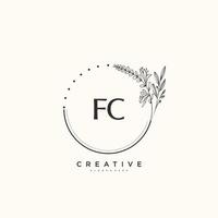 fc Beauty Vector Initial Logo Art, Handschrift Logo der Erstunterschrift, Hochzeit, Mode, Schmuck, Boutique, Blumen und Pflanzen mit kreativer Vorlage für jedes Unternehmen oder Geschäft.