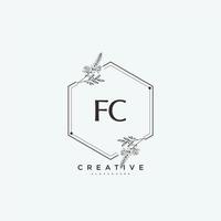 fc Beauty Vector Initial Logo Art, Handschrift Logo der Erstunterschrift, Hochzeit, Mode, Schmuck, Boutique, Blumen und Pflanzen mit kreativer Vorlage für jedes Unternehmen oder Geschäft.