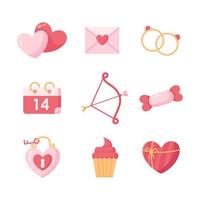 Valentinstag Icon Set vektor