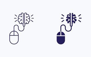 Mausklick, Symbol für kreative Gehirnillustration vektor