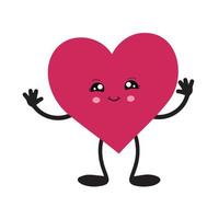 ein Herz im Hawaii-Stil. handgezeichnete emotionale Zeichentrickfigur. süßer Liebescharakter vektor