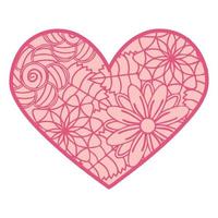 abstrakt dekorativ hjärta formad 3d. Skära ut lacy utsmyckad hjärta. hjärtans dag hälsning kort. laser skärande design vektor