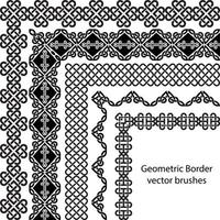 gräns vektor mönster borsta uppsättning i sömlös celtic och geometrisk element