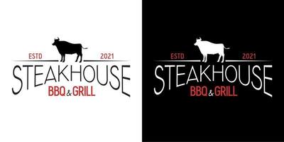 Steakhouse-Barbecue-Grillschild vektor