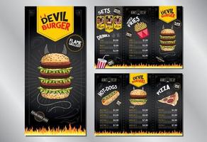 fast-food-restaurant-flyer-menüvorlage vektor