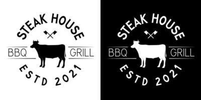 Steakhouse-Barbecue-Grillschild vektor