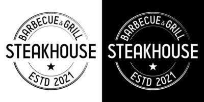Steak House utegrill grill tecken vektor