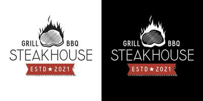 Steakhouse-Barbecue-Grillschild vektor