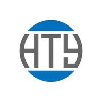hty-Buchstaben-Logo-Design auf weißem Hintergrund. hty kreative Initialen Kreis Logo-Konzept. hty Briefgestaltung. vektor