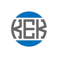 Kek-Brief-Logo-Design auf weißem Hintergrund. kek kreative Initialen Kreis Logo-Konzept. Kek-Buchstaben-Design. vektor