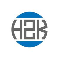 hzk-Buchstaben-Logo-Design auf weißem Hintergrund. hzk kreative Initialen Kreis Logo-Konzept. hzk Briefgestaltung. vektor