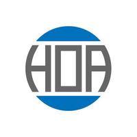 Hoa-Brief-Logo-Design auf weißem Hintergrund. hoa kreative initialen kreis logokonzept. hoa Briefgestaltung. vektor