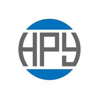 hpy-Buchstaben-Logo-Design auf weißem Hintergrund. hpy kreative Initialen Kreis Logo-Konzept. hpy Briefdesign. vektor