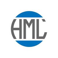 Hml-Brief-Logo-Design auf weißem Hintergrund. Hml kreative Initialen Kreis Logo-Konzept. Hml-Briefgestaltung. vektor