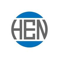 Henne-Brief-Logo-Design auf weißem Hintergrund. Henne kreative Initialen Kreis Logo-Konzept. Henne Briefgestaltung. vektor
