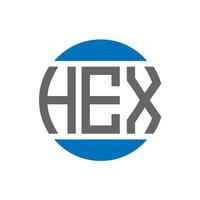 hex brev logotyp design på vit bakgrund. hex kreativ initialer cirkel logotyp begrepp. hex brev design. vektor