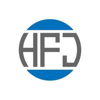 HF J brev logotyp design på vit bakgrund. HF J kreativ initialer cirkel logotyp begrepp. HF J brev design. vektor