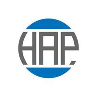 hap-Brief-Logo-Design auf weißem Hintergrund. hap kreative Initialen Kreis Logo-Konzept. hap Briefgestaltung. vektor