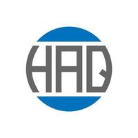 Haq-Brief-Logo-Design auf weißem Hintergrund. haq kreative Initialen Kreis Logo-Konzept. Haq-Briefdesign. vektor