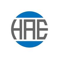 Hae-Brief-Logo-Design auf weißem Hintergrund. hae kreatives Initialen-Kreis-Logo-Konzept. hae Briefgestaltung. vektor