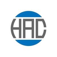 hac-Buchstaben-Logo-Design auf weißem Hintergrund. hac kreative Initialen Kreis Logo-Konzept. hac-Briefgestaltung. vektor
