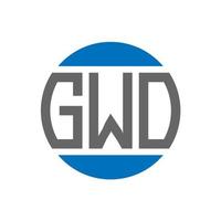 Gwo-Brief-Logo-Design auf weißem Hintergrund. gwo kreative Initialen Kreis Logo-Konzept. gwo Briefgestaltung. vektor