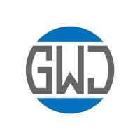 gwj-Buchstaben-Logo-Design auf weißem Hintergrund. gwj kreative Initialen Kreis Logo-Konzept. gwj Briefgestaltung. vektor