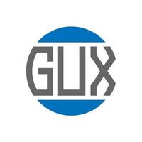 Gux-Brief-Logo-Design auf weißem Hintergrund. gux creative initials circle logo-konzept. Gux-Buchstaben-Design. vektor