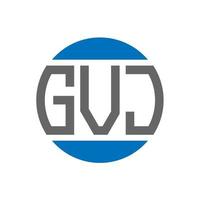 gvj-Brief-Logo-Design auf weißem Hintergrund. gvj kreative initialen kreis logokonzept. GVJ-Briefgestaltung. vektor