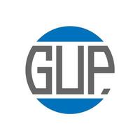 Gup-Brief-Logo-Design auf weißem Hintergrund. gup kreative initialen kreis logo-konzept. Gup-Buchstaben-Design. vektor