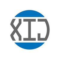 xij-Buchstaben-Logo-Design auf weißem Hintergrund. Xij kreative Initialen Kreis-Logo-Konzept. xij Briefgestaltung. vektor