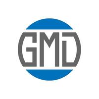 gmd-Brief-Logo-Design auf weißem Hintergrund. gmd kreative initialen kreis logo-konzept. gmd Briefgestaltung. vektor