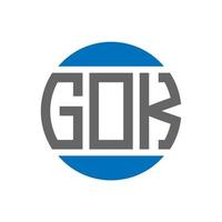 Gok-Brief-Logo-Design auf weißem Hintergrund. gok kreative initialen kreis logokonzept. Gok-Buchstaben-Design. vektor