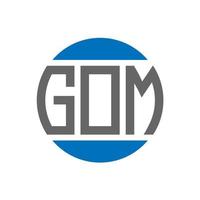 Gom-Brief-Logo-Design auf weißem Hintergrund. gom kreative Initialen Kreis Logo-Konzept. Gom-Briefgestaltung. vektor