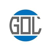 Gol-Brief-Logo-Design auf weißem Hintergrund. gol kreative initialen kreis logokonzept. Gol-Buchstaben-Design. vektor