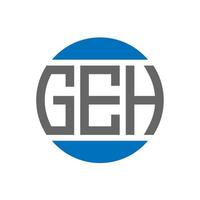 geh-Brief-Logo-Design auf weißem Hintergrund. geh kreative Initialen Kreis Logo-Konzept. geh Briefgestaltung. vektor