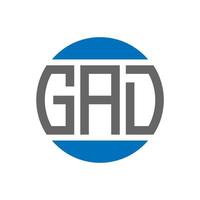 Gad-Brief-Logo-Design auf weißem Hintergrund. gad kreative Initialen Kreis-Logo-Konzept. lustige Briefgestaltung. vektor
