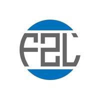 fzl-Brief-Logo-Design auf weißem Hintergrund. fzl kreative Initialen Kreis Logo-Konzept. fzl Briefgestaltung. vektor
