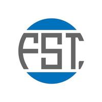 fst-Buchstaben-Logo-Design auf weißem Hintergrund. Erstes kreatives Initialen-Kreis-Logo-Konzept. erste Briefgestaltung. vektor