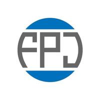 fpj-Brief-Logo-Design auf weißem Hintergrund. fpj kreative Initialen Kreis Logo-Konzept. fpj Briefgestaltung. vektor