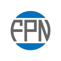 fpn-Brief-Logo-Design auf weißem Hintergrund. fpn kreative Initialen Kreis Logo-Konzept. fpn Briefgestaltung. vektor