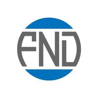 fnd-Brief-Logo-Design auf weißem Hintergrund. Finden Sie kreative Initialen Kreis-Logo-Konzept. Briefgestaltung finden. vektor