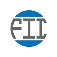fii-Brief-Logo-Design auf weißem Hintergrund. fii creative initials circle logo-konzept. fii Briefgestaltung. vektor