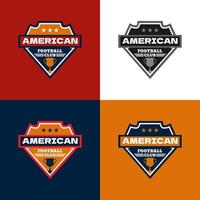 logo-emblem american-football-trophäe und starkes abzeichen in verschiedenen farben vektor