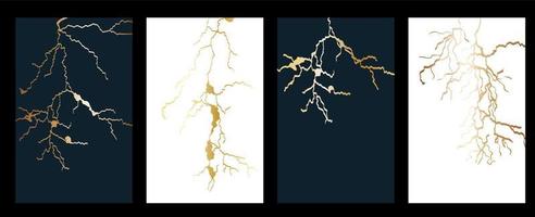 guld kintsugi omslag design vektor. lyx gyllene marmor textur. spricka och bruten jord mönster för vägg konst, Hem dekoration, skriva ut och tapet. vektor