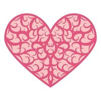 abstrakte dekorative herzförmige 3d. ausgeschnittenes Spitzen verziertes Herz. valentinstag grußkarte. Laserschneiden-Design vektor